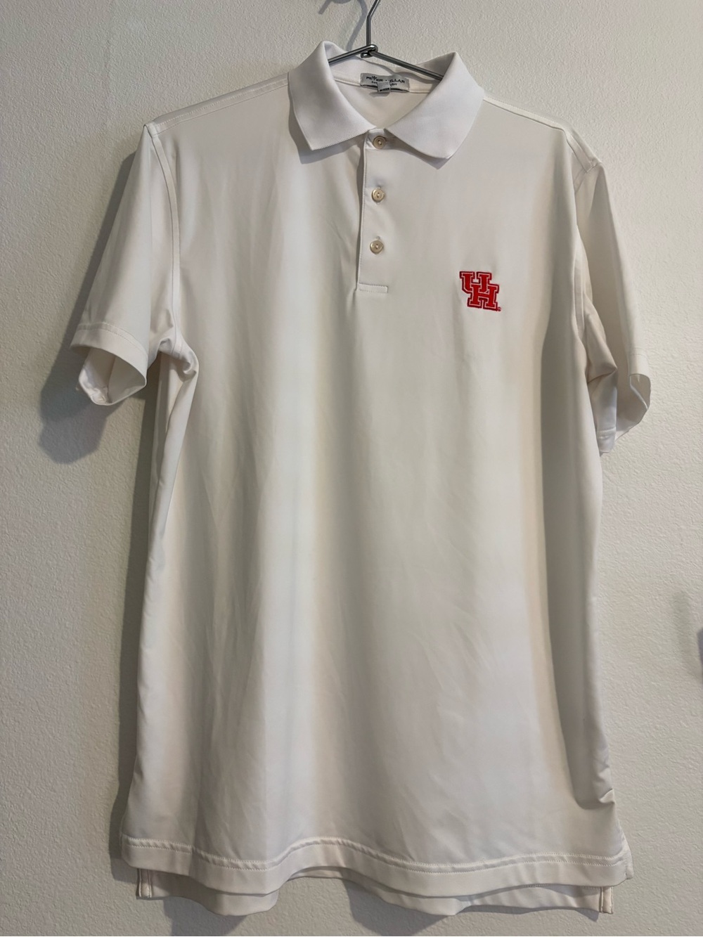 Peter Millar White Polo with Red UH Chest Logo